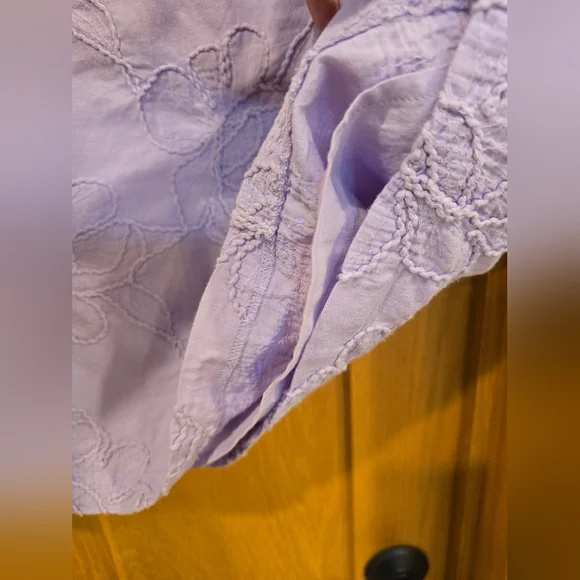 J.Crew Eyelet puff-sleeve mini dress :$128 Vintage Lilac size 4 - Picture 8 of 13